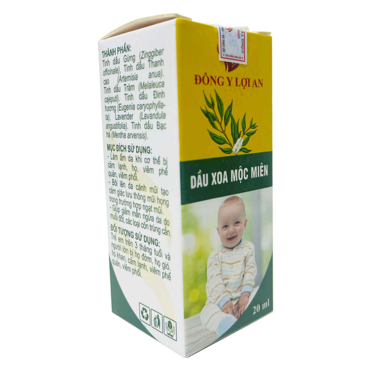 Dầu Xoa Mộc Miên Lợi An Hỗ Trợ Ho Có Đờm Cho Bé