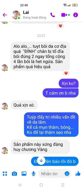 Dùng kem bôi tổ đỉa đã khỏi