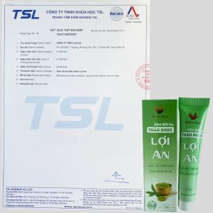Giấy kiểm nghiệm kem bôi da hỗ trợ chàm sữa cho bé Lợi An