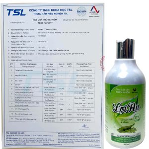 Giấy kiểm nghiệm nước tắm cho bé Đông Y Lợi An