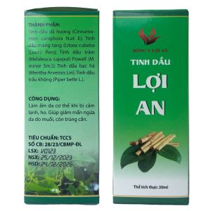 Ảnh mặt trước và mặt sau sản phẩm Tinh dầu thảo dược