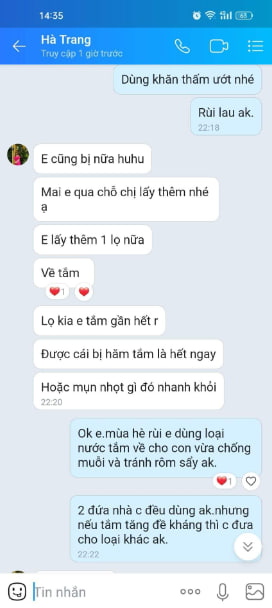 Phản hồi tắm bé khi bé bị hăm đã hết