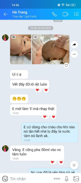 Bé sử dụng đã hết rôm sảy nổi mẩn đỏ