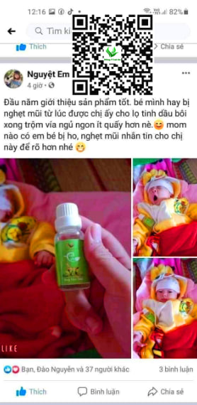 Bé dưới 1 tuổi bôi tinh dầu làm long loãng đờm